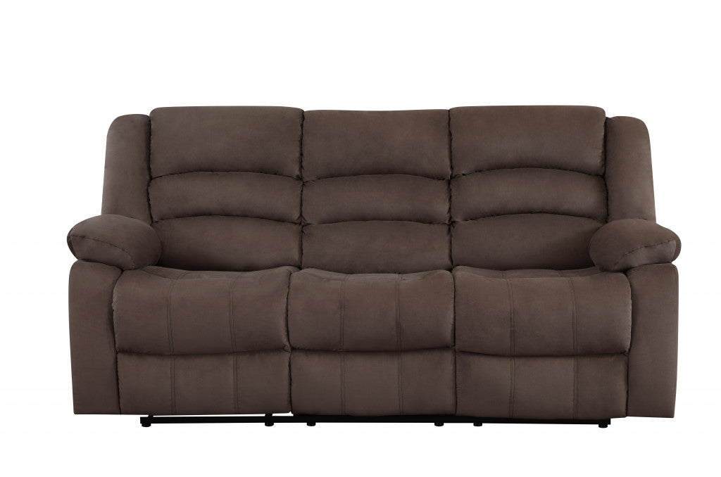 120inches Contemporary Brown Fabric Sofa Set