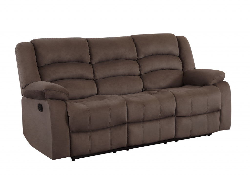 120inches Contemporary Brown Fabric Sofa Set