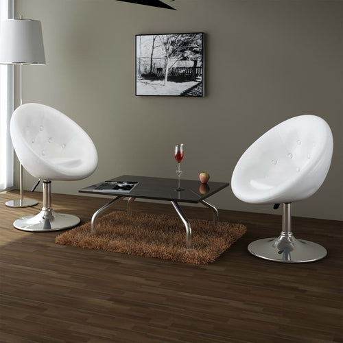 Bar Stool White Faux Leather