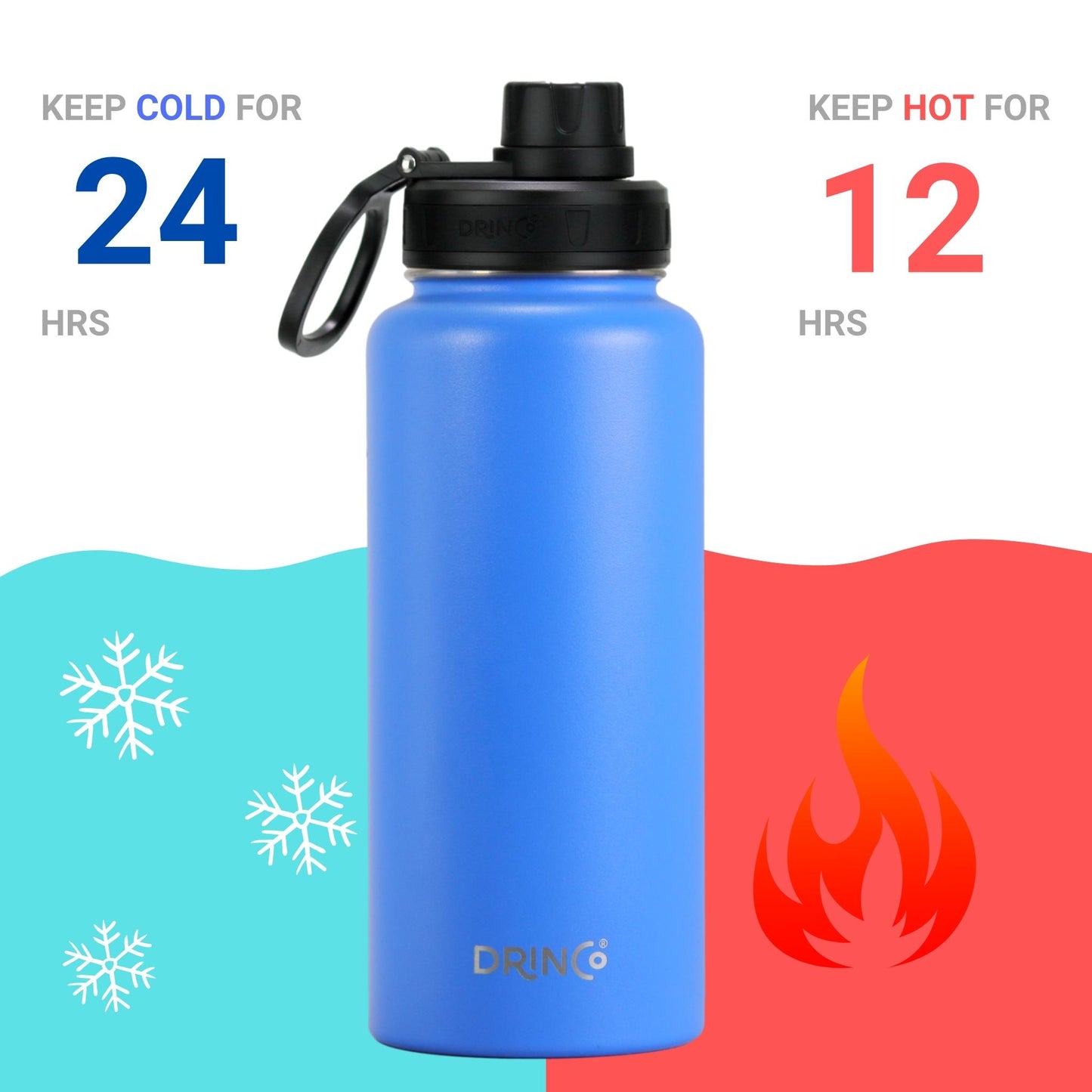 DRINCO® 32oz Stainless Steel Water Bottle - Royal Blue