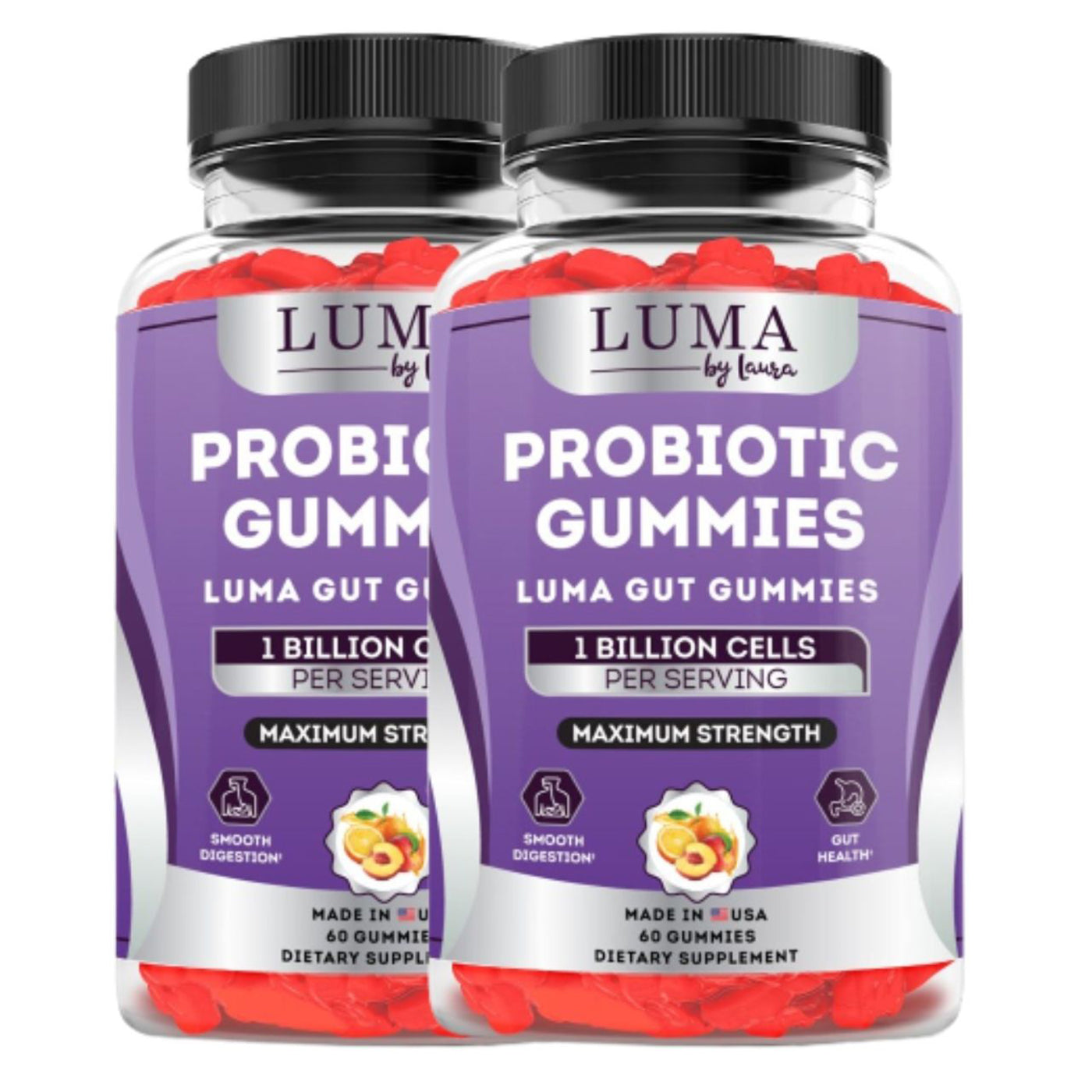 60 Luma Gut Gummies - Probiotic Gummies for Smooth Digestion, Gas